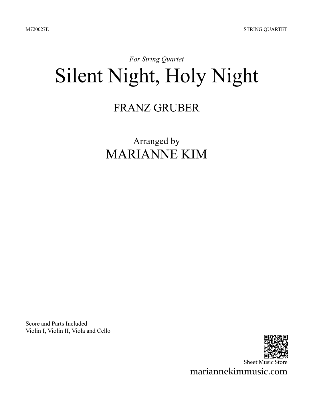 Silent Night, Holy Night (Stille Nacht) (arr. Marianne Kim)