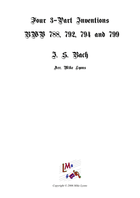 Brass Quintet - Four 3-Part Inventions (arr. Mike Lyons)