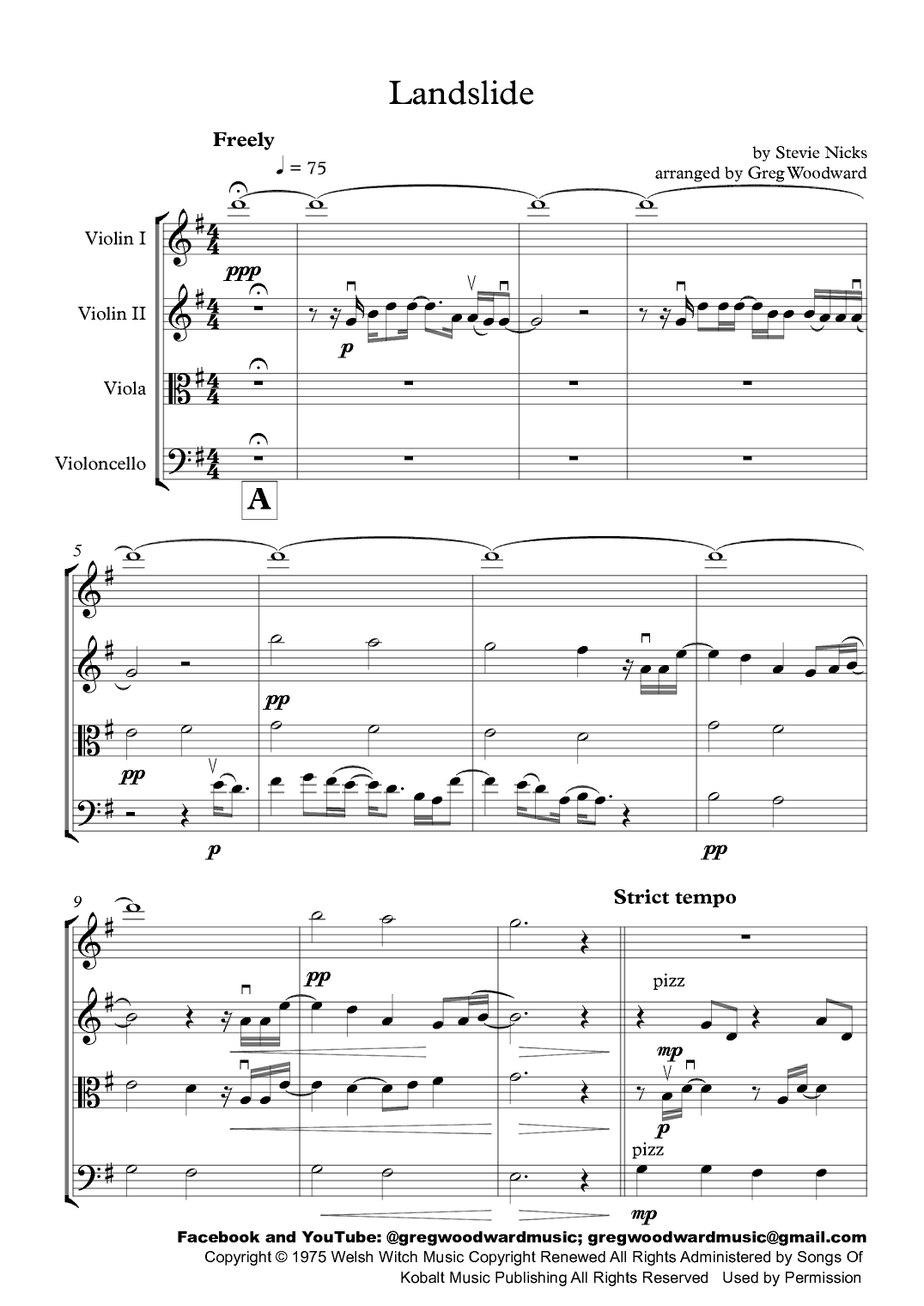 Landslide (arr. Greg Woodward)