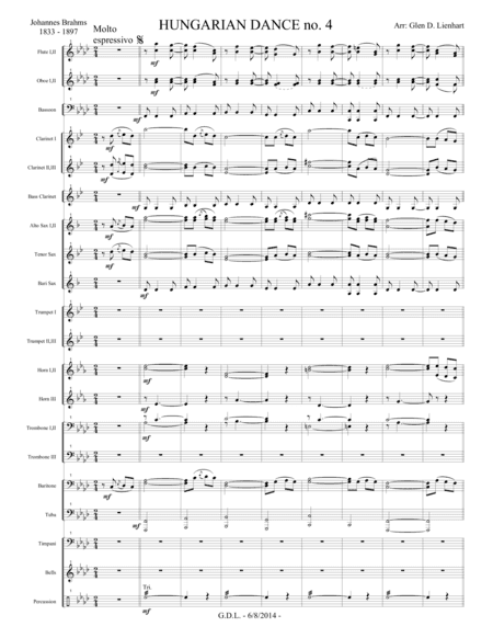 Hungarian Dance no. 4 - Score (arr. Glen D. Lienhart)