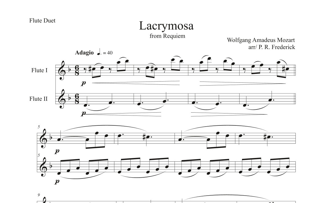 Lacrymosa (Flute duet) (arr. P. R. Frederick)