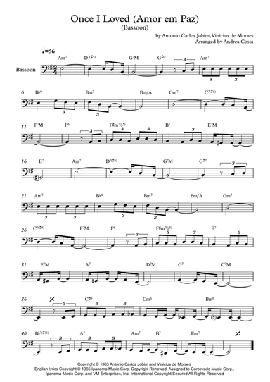 Once I Loved (amor Em Paz) (love In Peace) (arr. Andrea Costa)