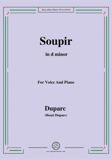 Duparc-Soupir in d minor (arr. MSM)