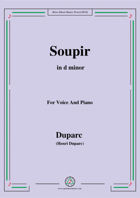 Duparc-Soupir in d minor (arr. MSM)
