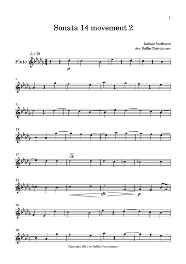 Beethoven Moonlight Sonata Movement Two (arr. Dallin Christiansen)