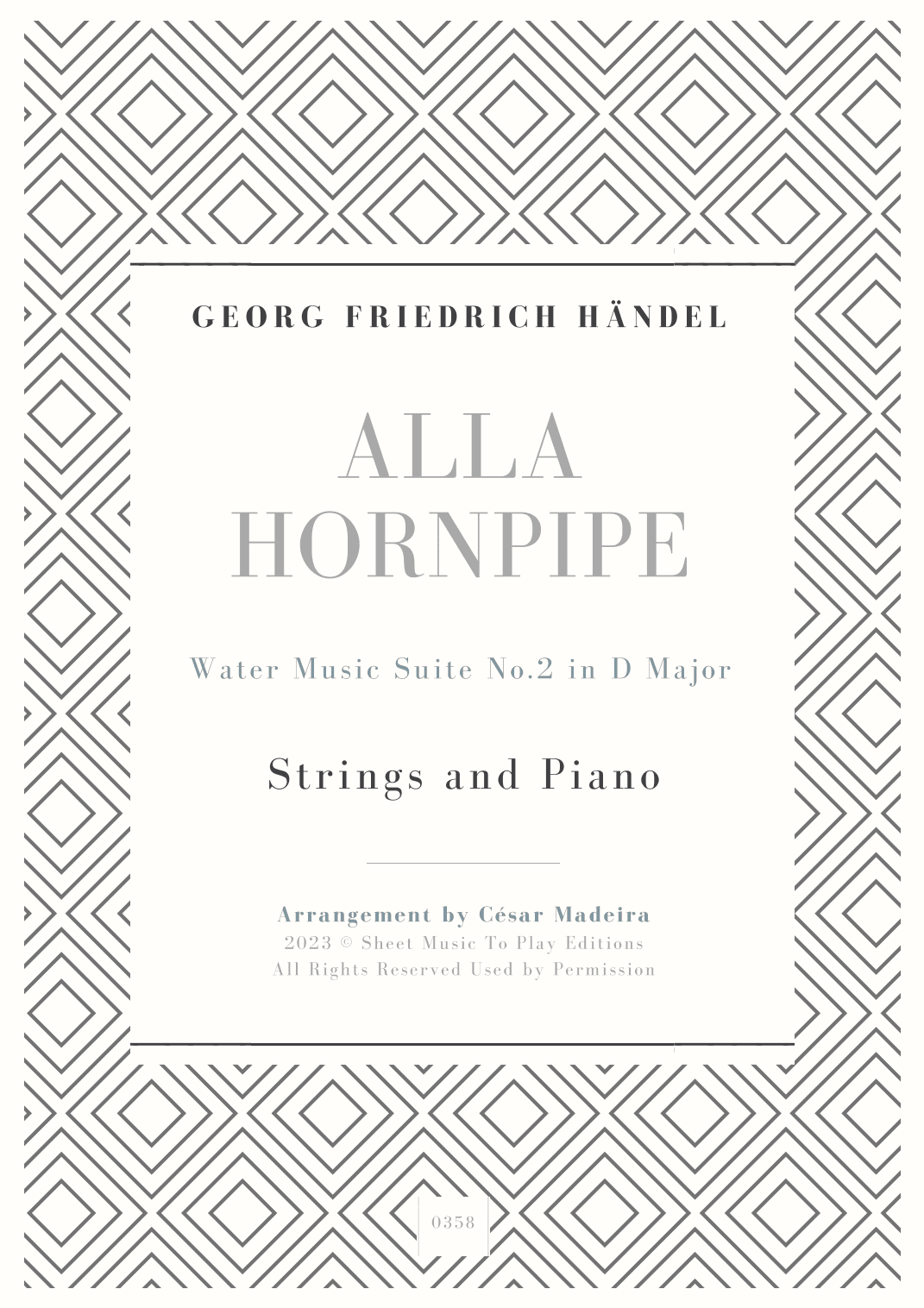 Alla Hornpipe by Handel - Strings and Piano (Full Score) - Score Only (arr. César Madeira)