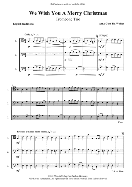 We Wish You A Merry Christmas (arr. Gert Th. Walter)