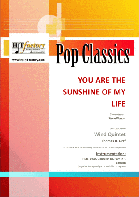 You Are The Sunshine Of My Life (arr. Thomas H. Graf)