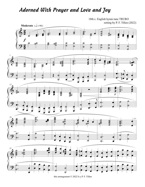 Adorned With Prayer and Love and Joy (arr. arranged by P. F. Tillen)