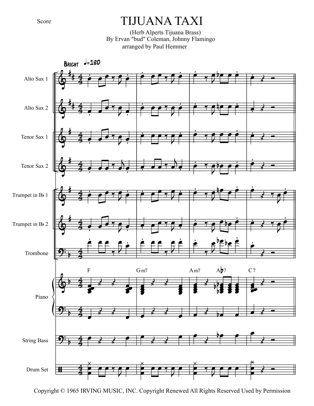 Tijuana Taxi (arr. Paul Hemmer)