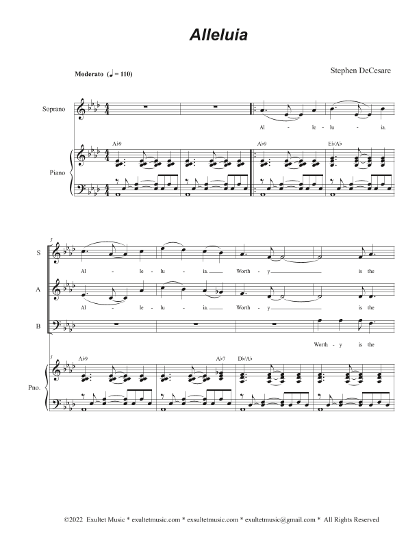 Alleluia (Mass of Peace and Justice) (Vocal Trio - (SAB)