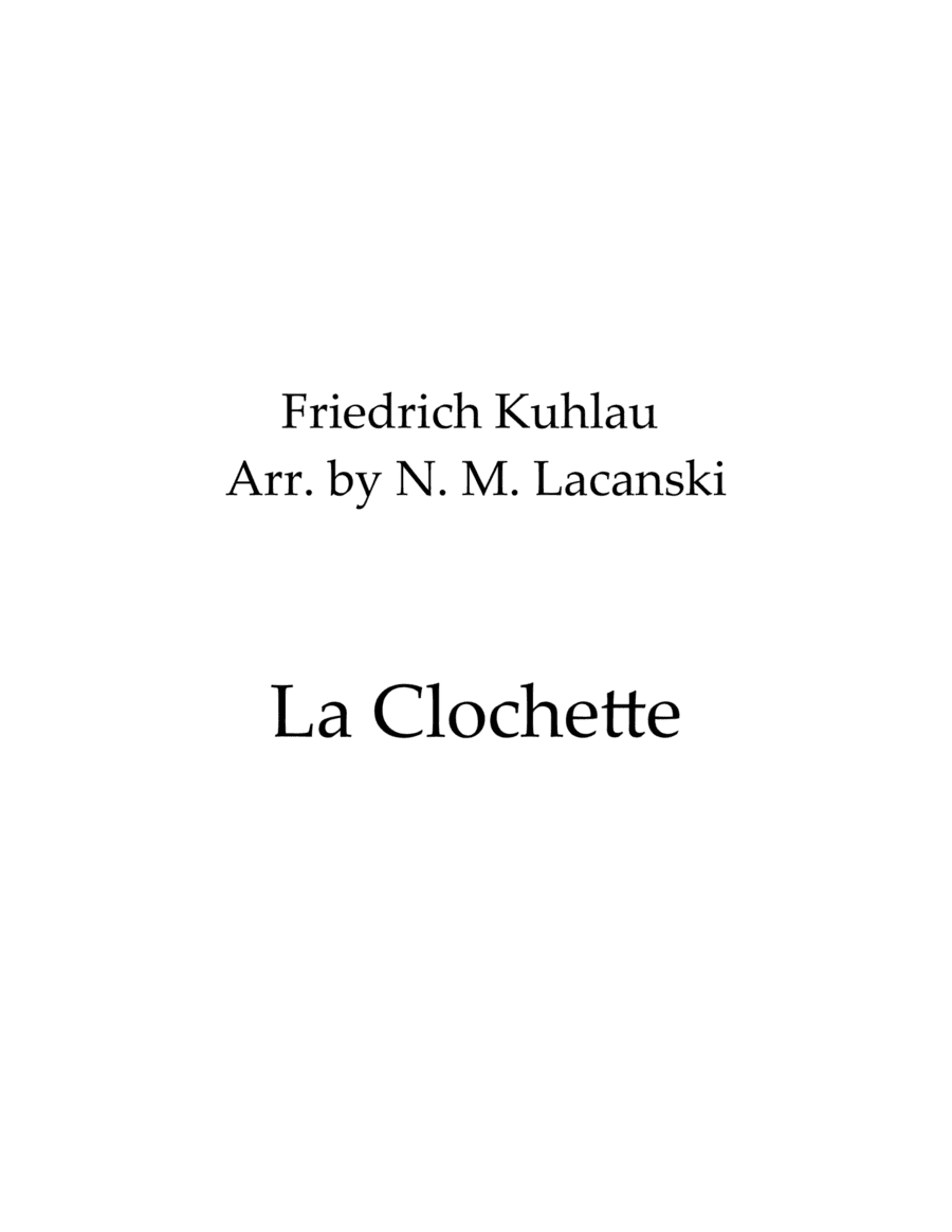La Clochette on a Theme by Paganini (arr. Nick Lacanski)