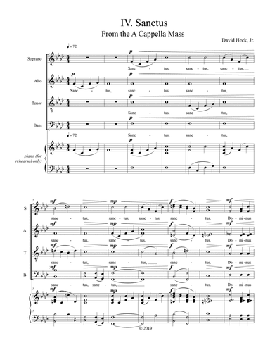 Sanctus from the A Cappella Mass