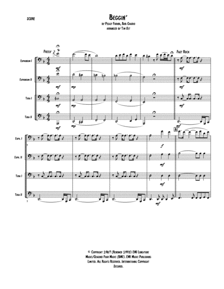 Beggin' (arr. Tim Olt)