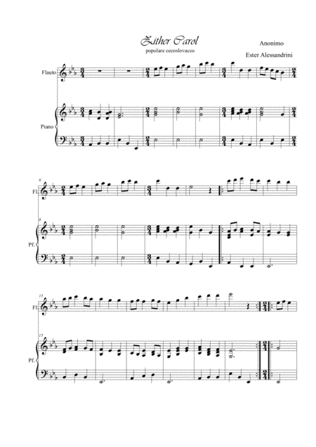 Zither carol flute and piano (arr. Ester Alessandrini)
