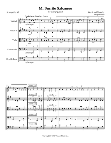 El Burrito Sabanero (mi Burrito Sabanero) (arr. YT)