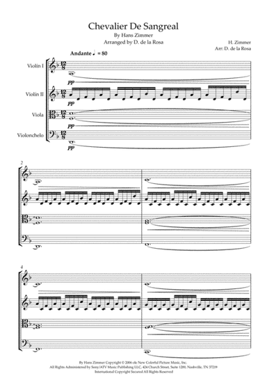 Chevalier De Sangreal (arr. Daniel de la Rosa Oliva)