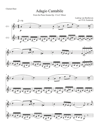 Adagio Cantabile (Clarinet Duet) (arr. P. R. Frederick)