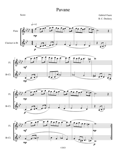 Pavane (Flute and Clarinet Duet) (arr. B. C. Dockery)