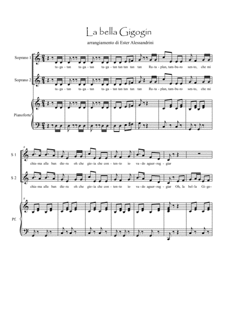 La bella Gigogin. Canto e piano (arr. Ester Alessandrini)
