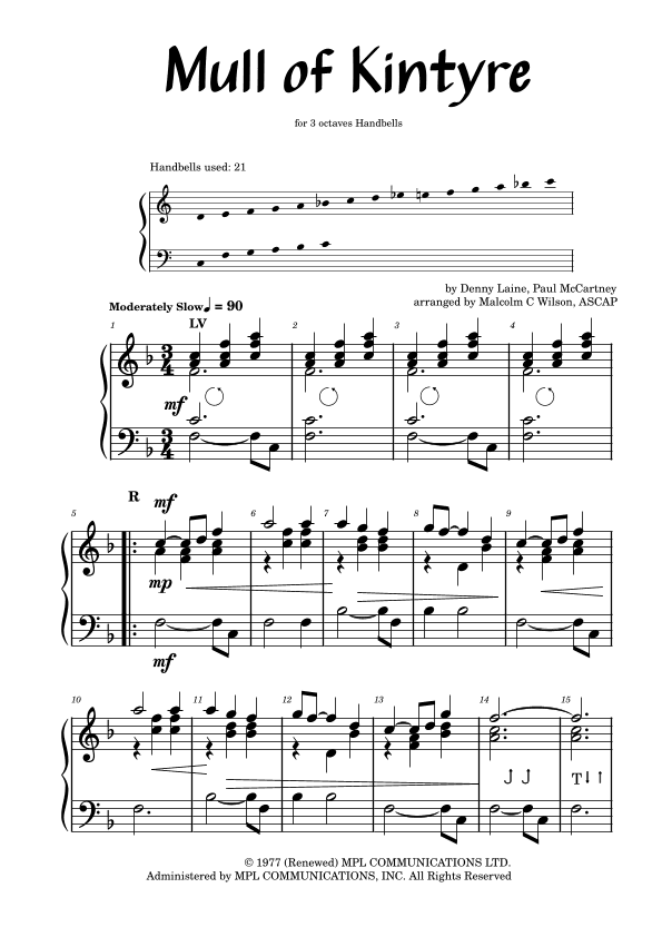 Mull Of Kintyre (arr. Malcolm C Wilson)