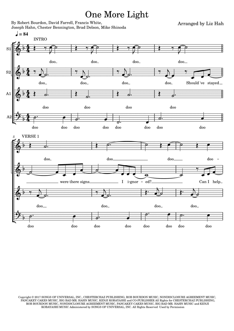 One More Light (arr. Liz Hah)