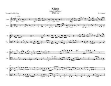 Gigue from Keyboard Suite in G Min. for Flute & Viola Duet (arr. J.W. Carter)