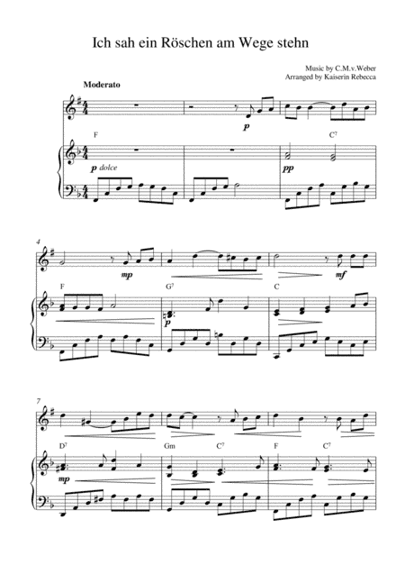 Ich sah ein Röschen am Wege stehn (arr. Kaiserin Rebecca)