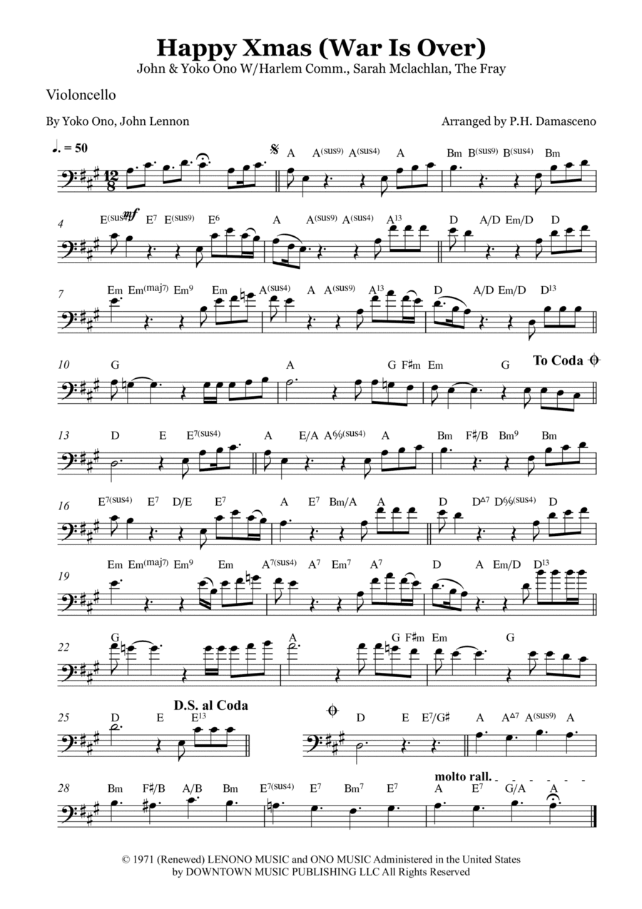 Happy Xmas (war Is Over) (arr. P.H. Damasceno)
