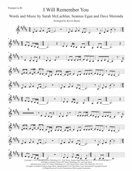 I Will Remember You (arr. Kevin Busse)