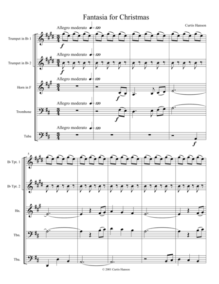 Fantasia for Christmas (brass quintet) (arr. Curtis Hanson)