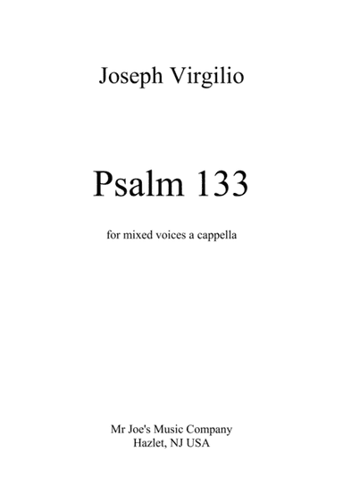 Psalm 133 for mixed voices a cappella