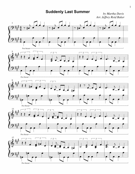 Suddenly Last Summer (arr. Jeffrey Reid Baker)