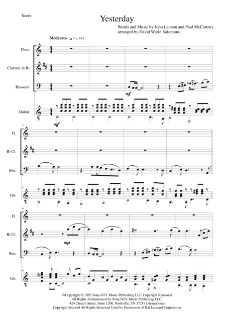 Yesterday (arr. David Warin Solomons)