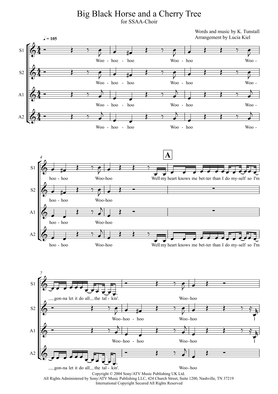 Black Horse And The Cherry Tree (arr. Lucia Kiel)