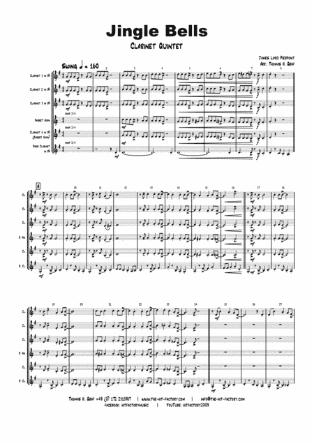 Jazzy Jingle Bells - Christmas Swing - Clarinet Quintet (arr. Thomas H. Graf)