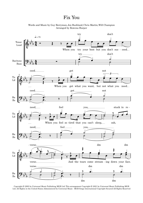 Fix You (arr. Rowena Harper)