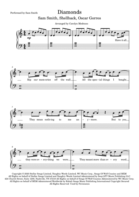 Diamonds (arr. Carolyn Medrano)