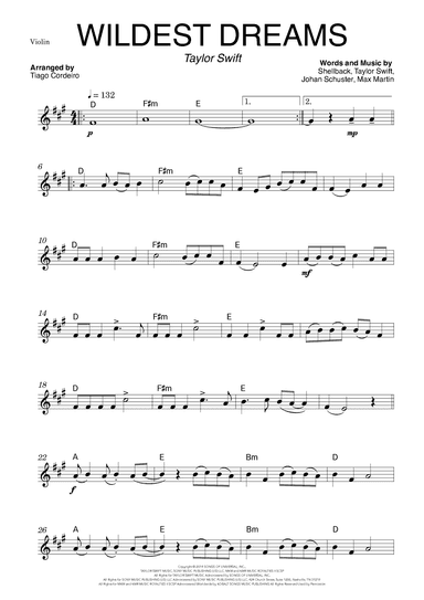 Wildest Dreams (arr. Tiago Cordeiro)