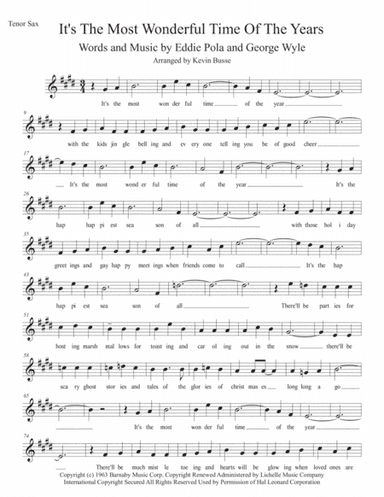 The Most Wonderful Time Of The Year (arr. Kevin Busse)