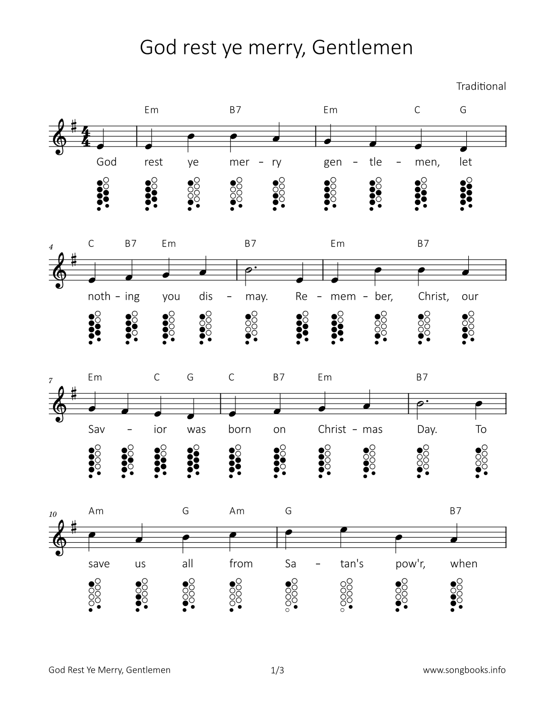 God rest ye merry, Gentlemen (arr. songbooks.info)