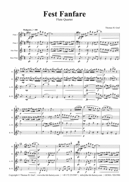 Fest Fanfare - Classical Festive Fanfare - Opener - Flute Quartet