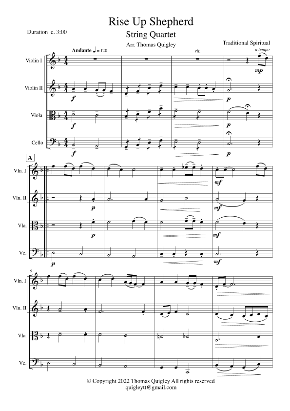 Rise Up Shepherd (arr. Thomas Quigley)