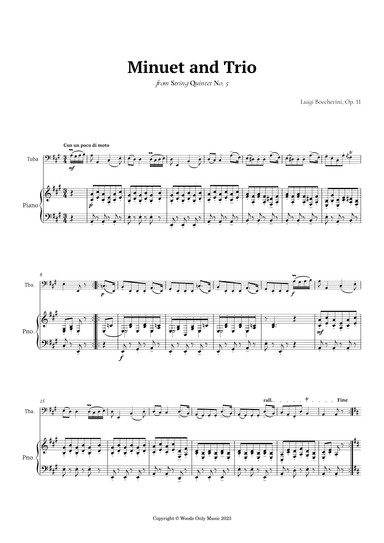 Minuet by Boccherini for Tuba and Piano (arr. Ander)