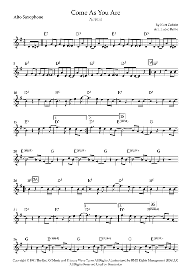 Come As You Are (arr. Fabio Britto)