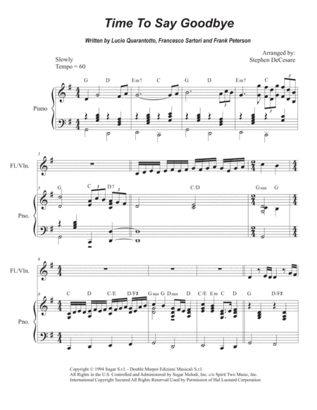 Time To Say Goodbye (arr. Stephen DeCesare)