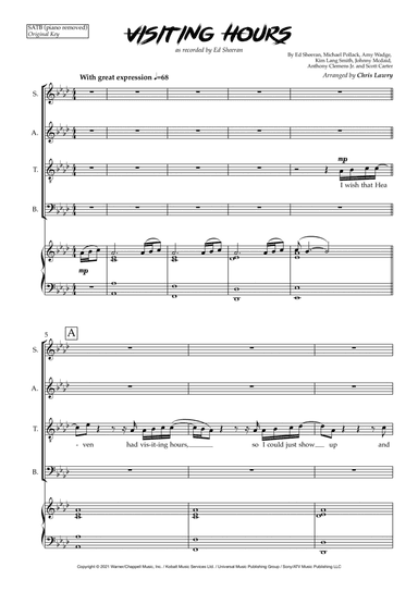 Visiting Hours (arr. Chris Lawry)