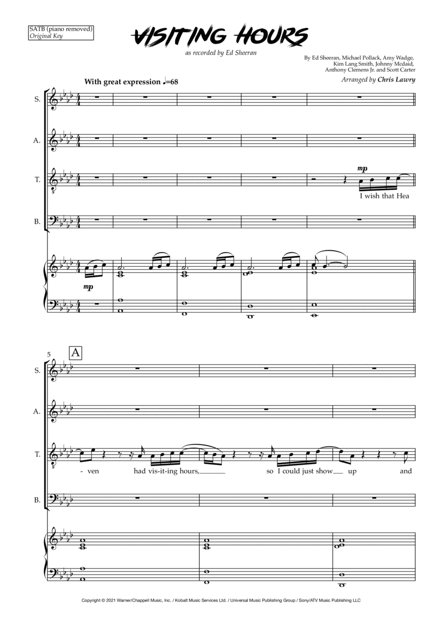 Visiting Hours (arr. Chris Lawry)