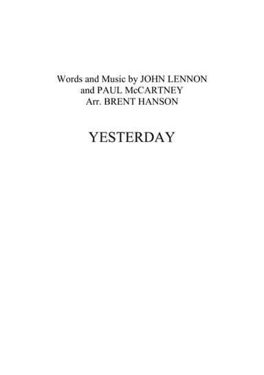 Yesterday (arr. Brent Hanson)