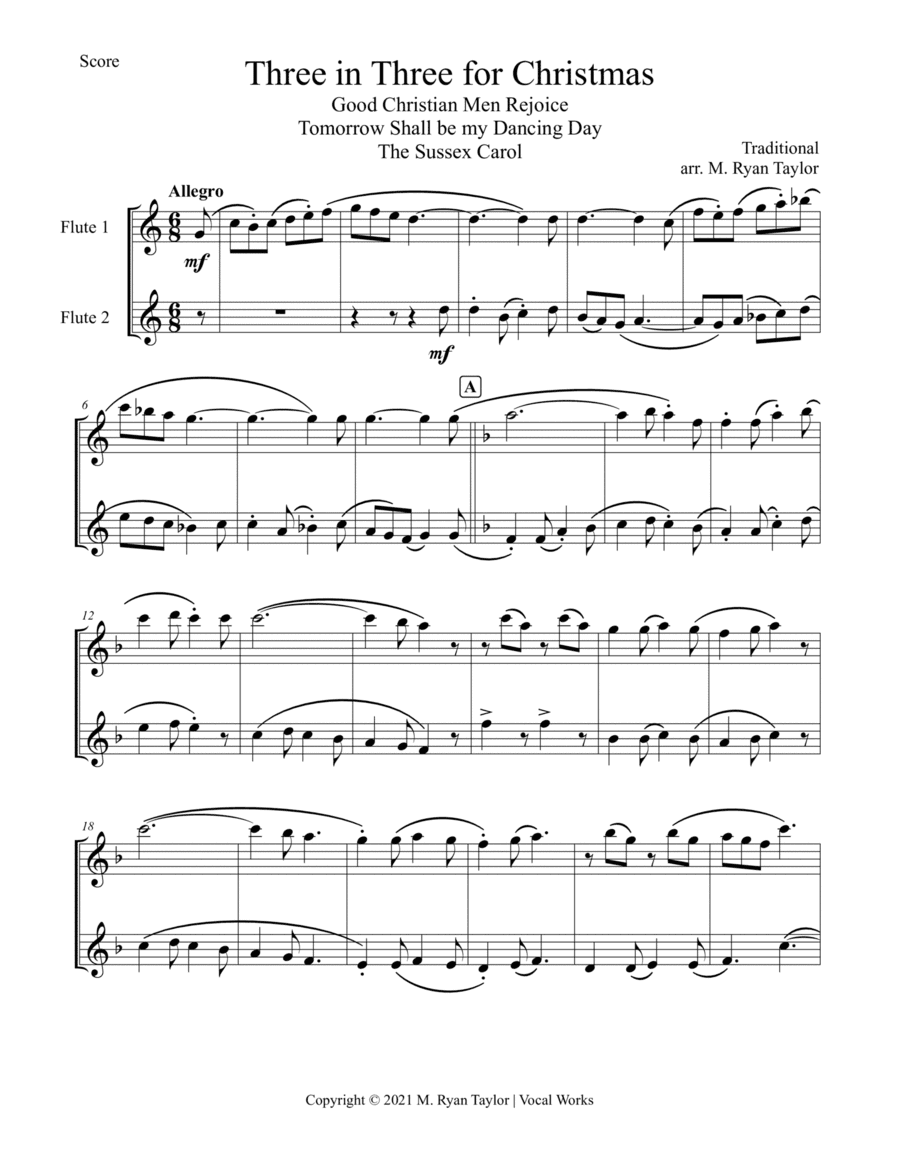 Three in 3 for Christmas (Good Christian Men Rejoice, Tomorrow Shall be my Dancing Day, The Sussex C (arr. M. Ryan Taylor)